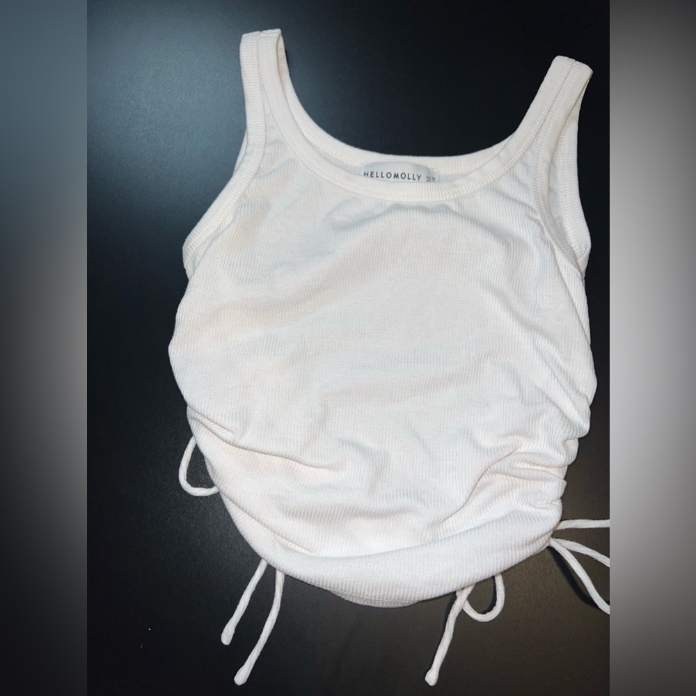 HELLOMOLLY My Cup Of Tea Tank Top In White Size Medium EUC